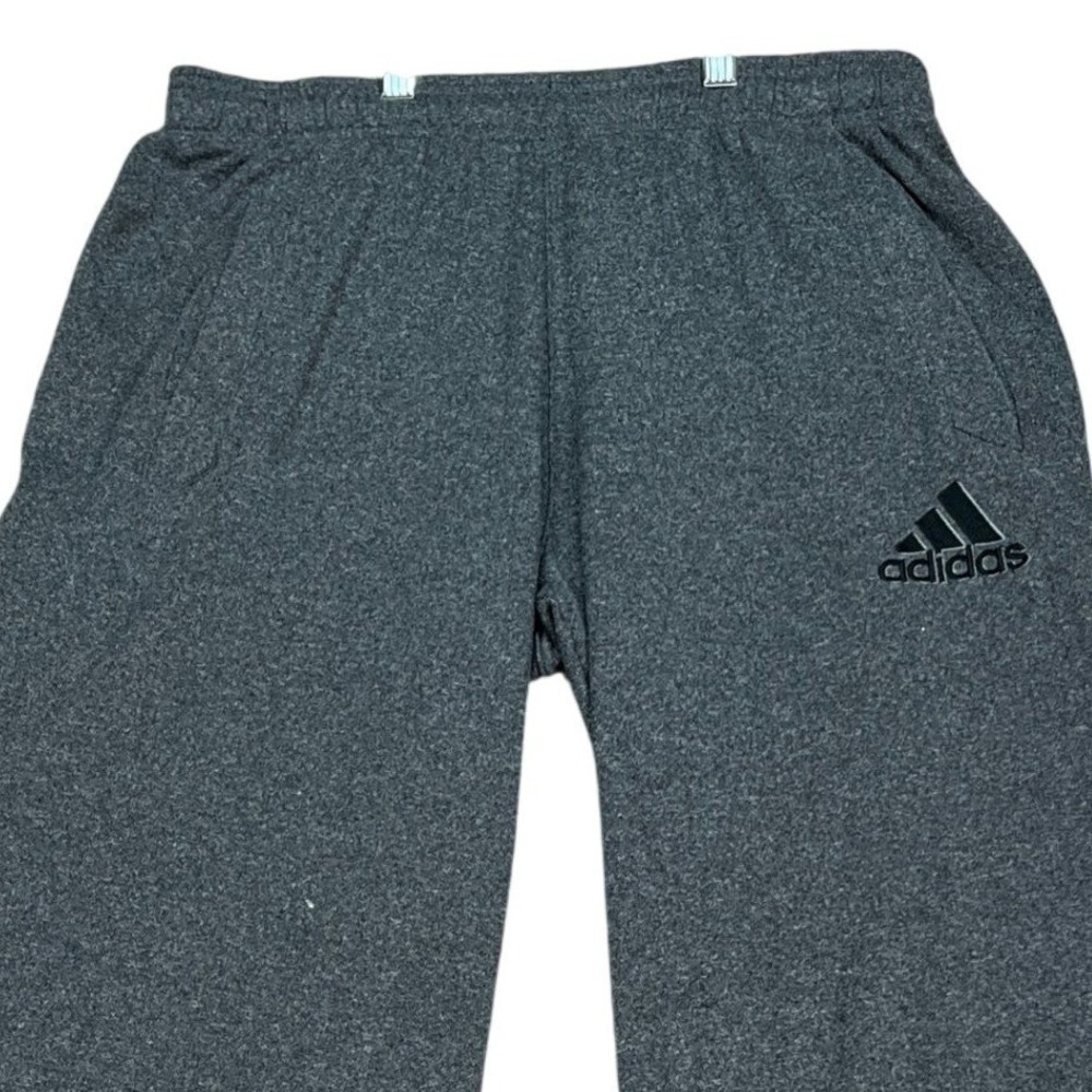 Adidas Sweatpants Men Medium Gray Heathered Elastic Waist Performance Jogger EUC